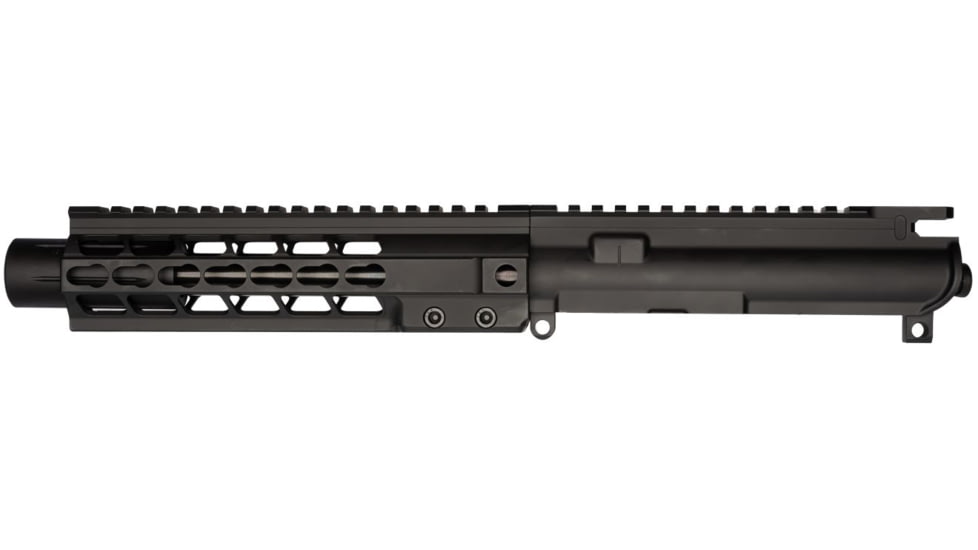 Brigade Manufacturing AR Complete Upper Receiver Forged, 9mm, 9 inch Barrel, Black Mini Can, 8 inch Rail, No Charging Handle NO BCG, U091901V