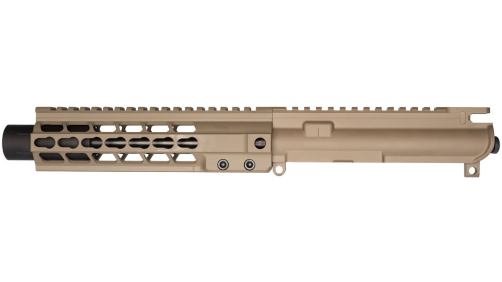Brigade Manufacturing AR Complete Upper Receiver Forged, 9mm, 9 inch Barrel, FDE Mini Can, 8 inch Rail, No Charging Handle NO BCG, U091902V