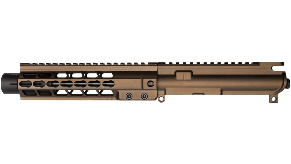 Brigade Manufacturing AR Complete Upper Receiver Forged, 9mm, 9 inch Barrel, Midnight Bronze Mini Can, 8 inch Rail, No Charging Handle NO BCG, U091906V