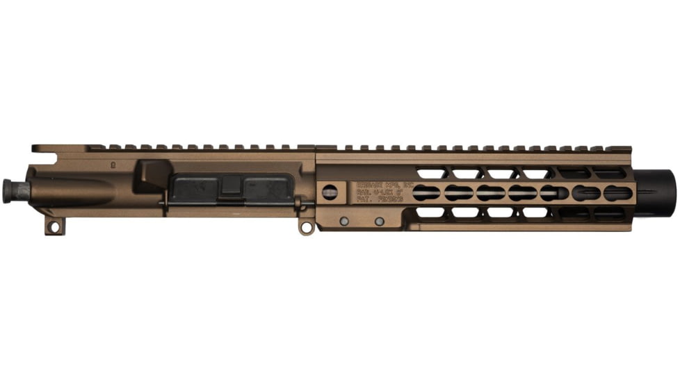 Brigade Manufacturing AR Complete Upper Receiver Forged, 9mm, 9 inch Barrel, Midnight Bronze Mini Can, 8 inch Rail, No Charging Handle NO BCG, U091906V