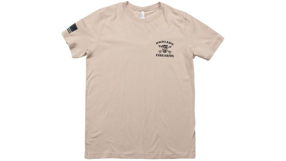 Brigade Manufacturing Garment Logo T-Shirt, Beige, 2XL, GSS0A6C0