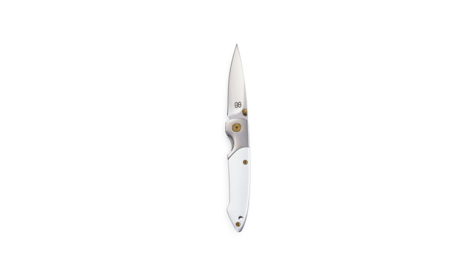 Brighten Blades Album Not So Heavy Metal Knife w/Case, 2.5in, 8Cr13MoV Stainless Steel, Drop Point, Tan, BB-138