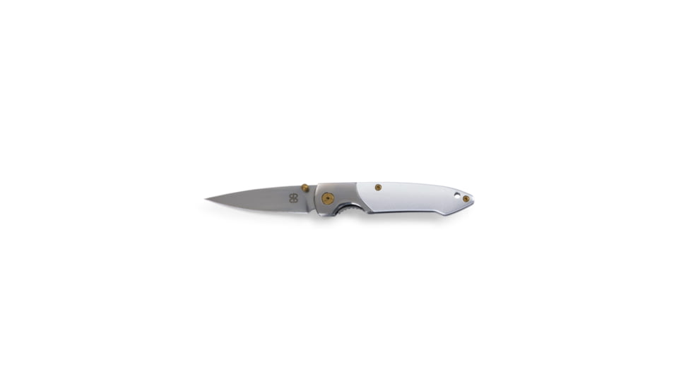 Brighten Blades Album Not So Heavy Metal Knife w/Case, 2.5in, 8Cr13MoV Stainless Steel, Drop Point, Tan, BB-138
