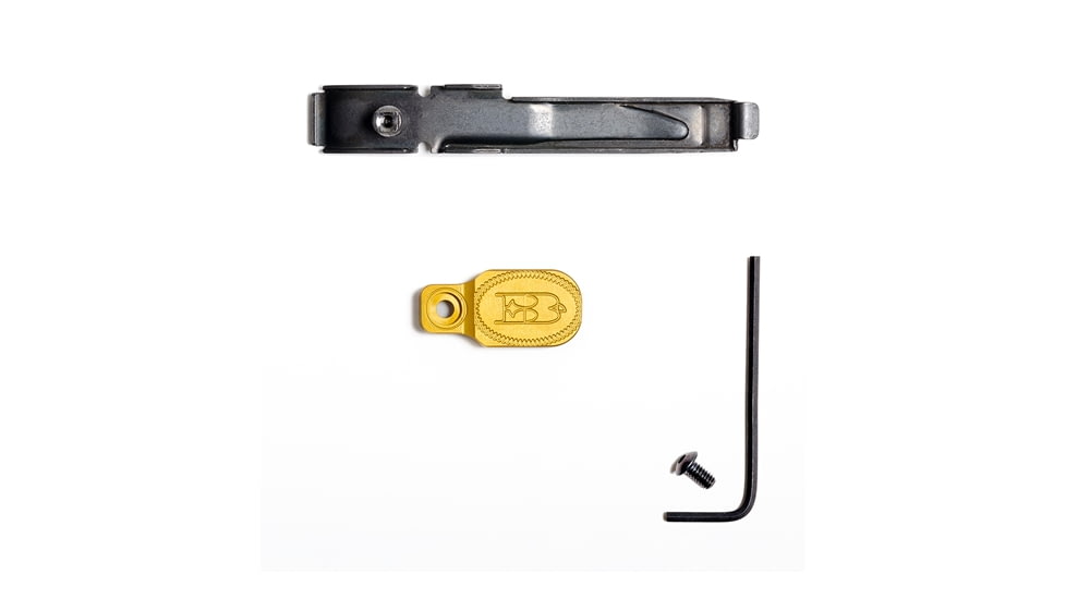 Briley EZ Bolt Release Lever for Benelli/Franchi w/ Anodized Paddle/Latch for SBE I, SBE II, Black/Gold, TSPA-15GLDL3.5