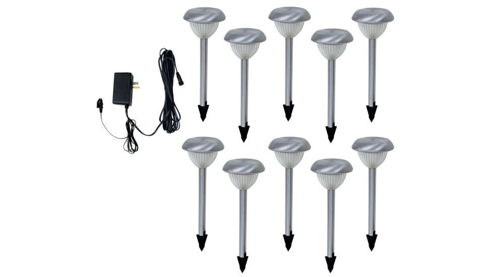 Brinkmann Outdoors LED Low Voltage Stainless Steel Path Lights, 10 Pack 828-0302-T