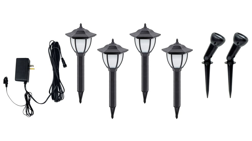 Brinkmann Outdoors 4 Coach &amp; 2 Flood LED Low Voltage Lights Combo 828-0301-6