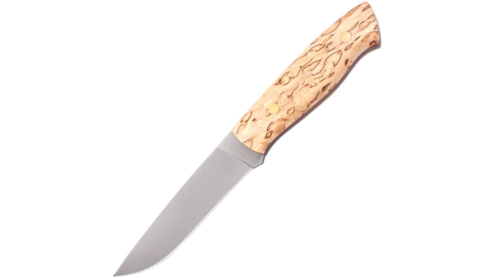 Brisa Trapper 115 Birch Knife, 4.5 satin finish Elmax steel blade, Curly Birch handle, 072-2038-1563