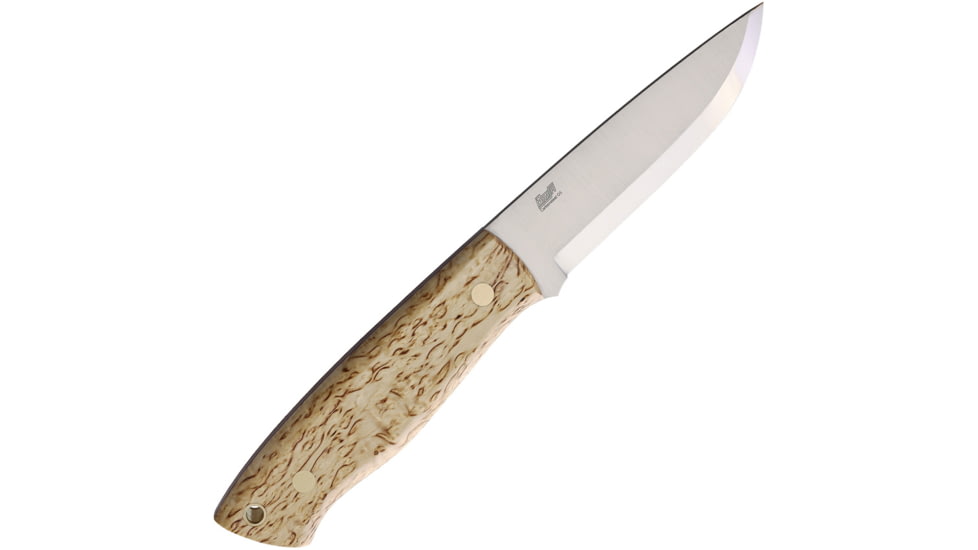 Brisa Trapper 95 Curly Birch Knife, 3.75 satin finish 01 tool steel blade, Curly Birch handle, 076-2053-1558