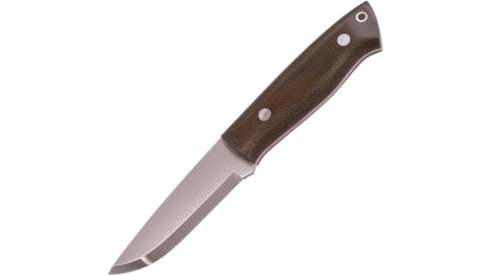 Brisa Trapper 95 Fixed Blade Micarta Knife, 3.75 satin finish Elmax steel blade, Green micarta handle, 071-2091-1558