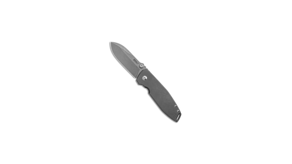 BRNLY SQD-2 Folding Knife, 2.875in, CPM 20CV, Spear Point Blade, Titanium, Gray Handle, Gray/Gray, 7.00 inch, BHQ-138378