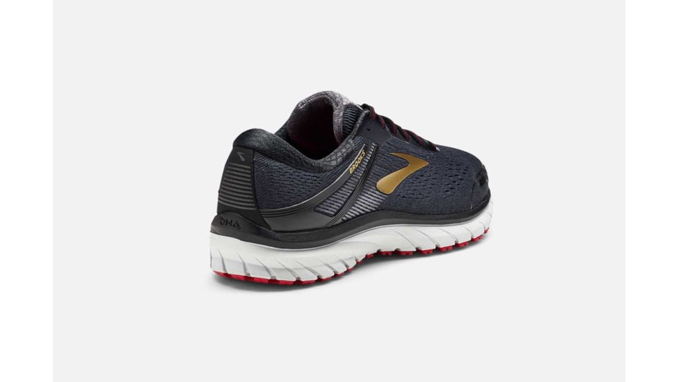 Brooks Adrenaline GTS 18 Mens Road Running Shoes, Black/Gold/Red, 13 US, Medium, 1102711D068.130
