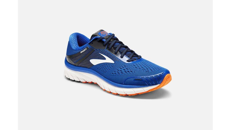 Brooks Adrenaline GTS 18 Mens Road Running Shoes, Blue/Black/Orange, 7 US, Medium, 1102711D420.070