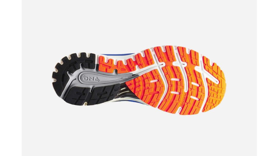 Brooks Adrenaline GTS 18 Mens Road Running Shoes, Blue/Black/Orange, 7 US, Medium, 1102711D420.070