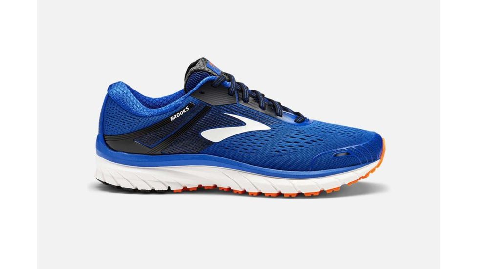 Brooks Adrenaline GTS 18 Mens Road Running Shoes, Blue/Black/Orange, 7 US, Medium, 1102711D420.070