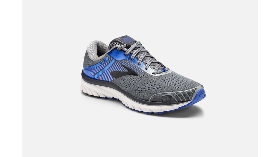 Brooks Adrenaline GTS 18 Mens Road Running Shoes, Grey/Blue/Black, 13 US, Extra Wide, 1102714E015.130