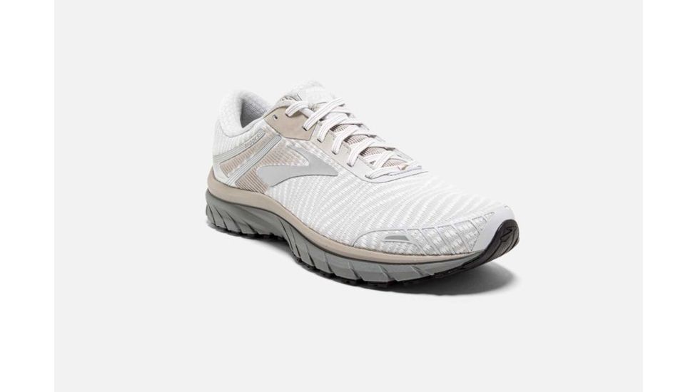 Brooks Adrenaline GTS 18 Mens Road Running Shoes, White/Grey/Tan, 7 US, Medium, 1102711D191.070