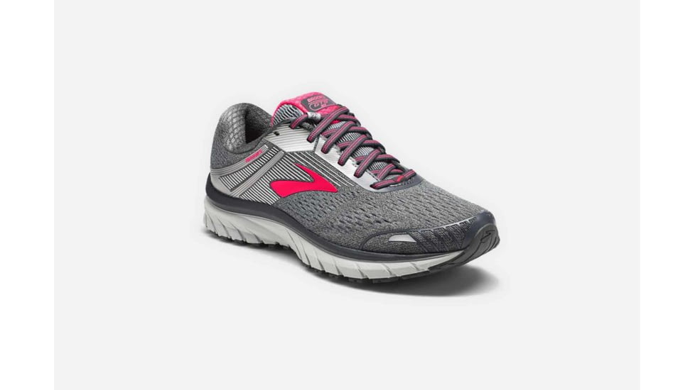 Brooks Adrenaline GTS 18 Womens Road Running Shoes, Ebony/Silver/Pink, 5 US, Medium, 1202681B079.050