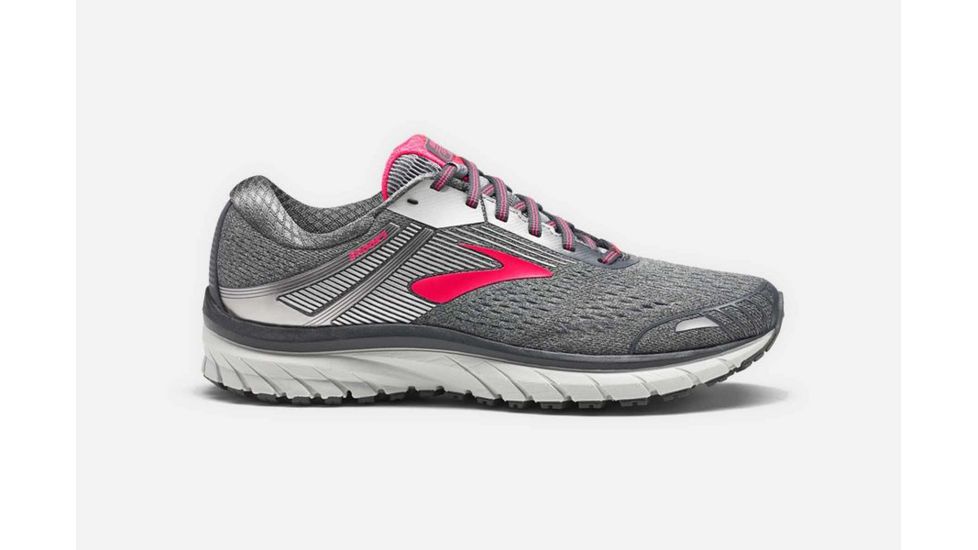Brooks Adrenaline GTS 18 Womens Road Running Shoes, Ebony/Silver/Pink, 5 US, Medium, 1202681B079.050