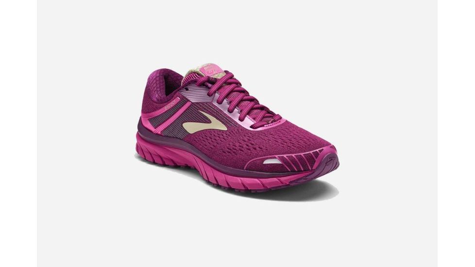 Brooks Adrenaline GTS 18 Womens Road Running Shoes, Pink/Plum/Champagne, 5 US, Medium, 1202681B630.050