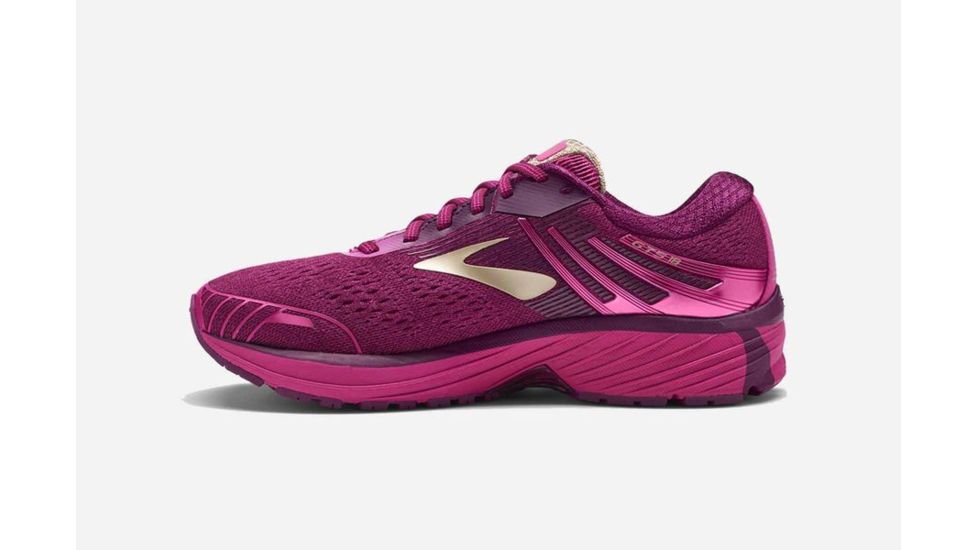 Brooks Adrenaline GTS 18 Womens Road Running Shoes, Pink/Plum/Champagne, 5 US, Medium, 1202681B630.050