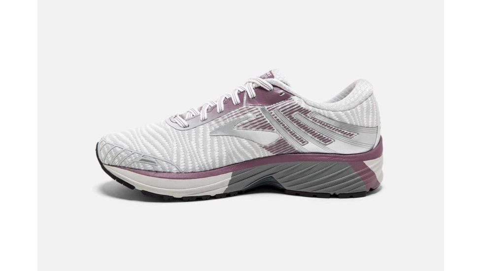 Brooks Adrenaline GTS 18 Womens Road Running Shoes, White/Purple/Grey, 8.5 US, Medium, 1202681B104.085