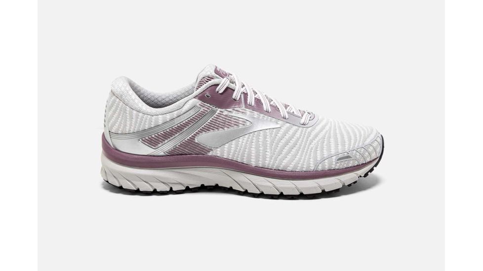 Brooks Adrenaline GTS 18 Womens Road Running Shoes, White/Purple/Grey, 8.5 US, Medium, 1202681B104.085