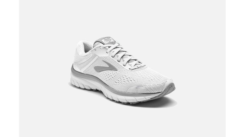 Brooks Adrenaline GTS 18 Womens Road Running Shoes, White/White/Grey, 5 US, Medium, 1202681B146.050