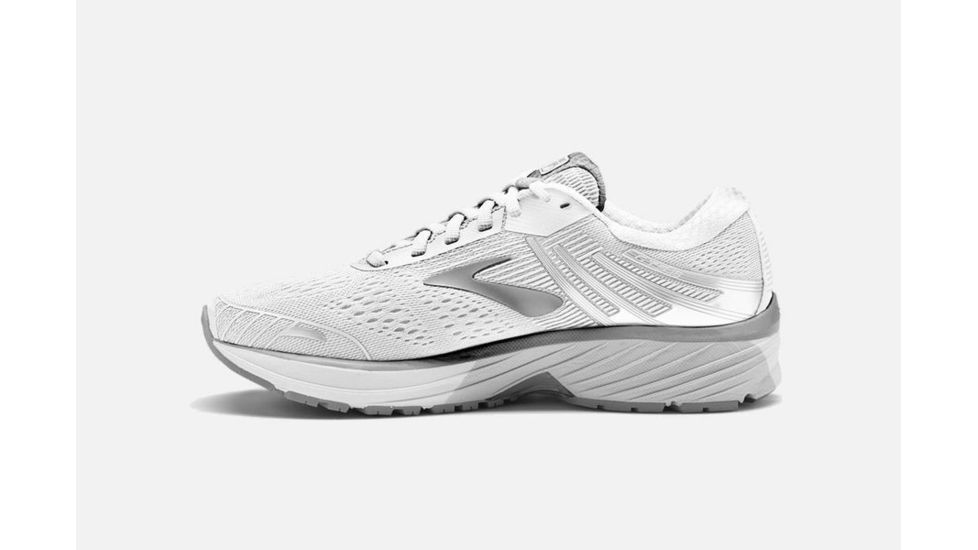 Brooks Adrenaline GTS 18 Womens Road Running Shoes, White/White/Grey, 5 US, Medium, 1202681B146.050