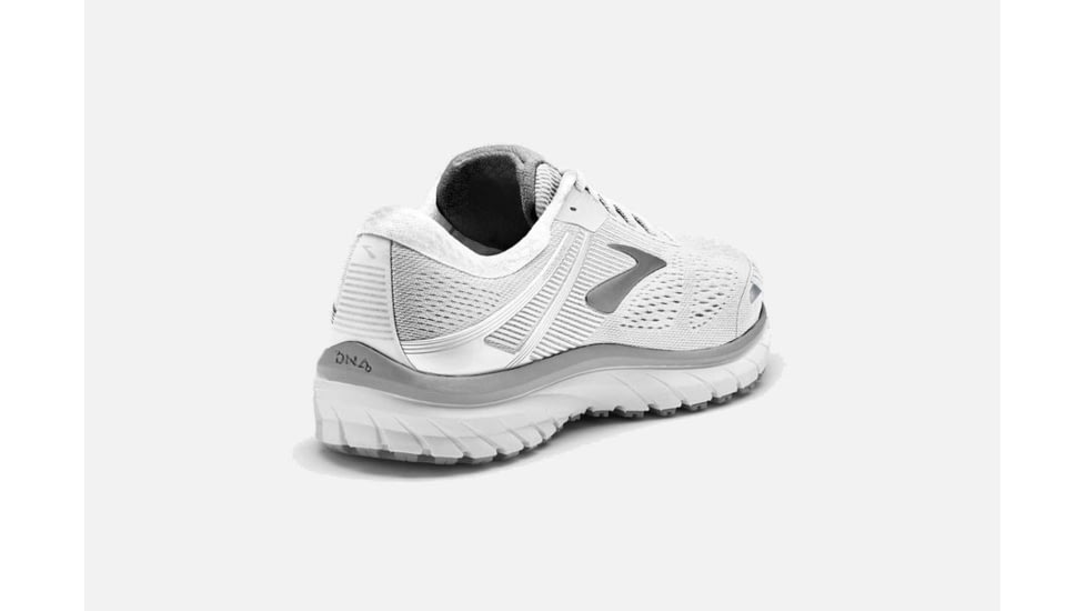 Brooks Adrenaline GTS 18 Womens Road Running Shoes, White/White/Grey, 5 US, Medium, 1202681B146.050