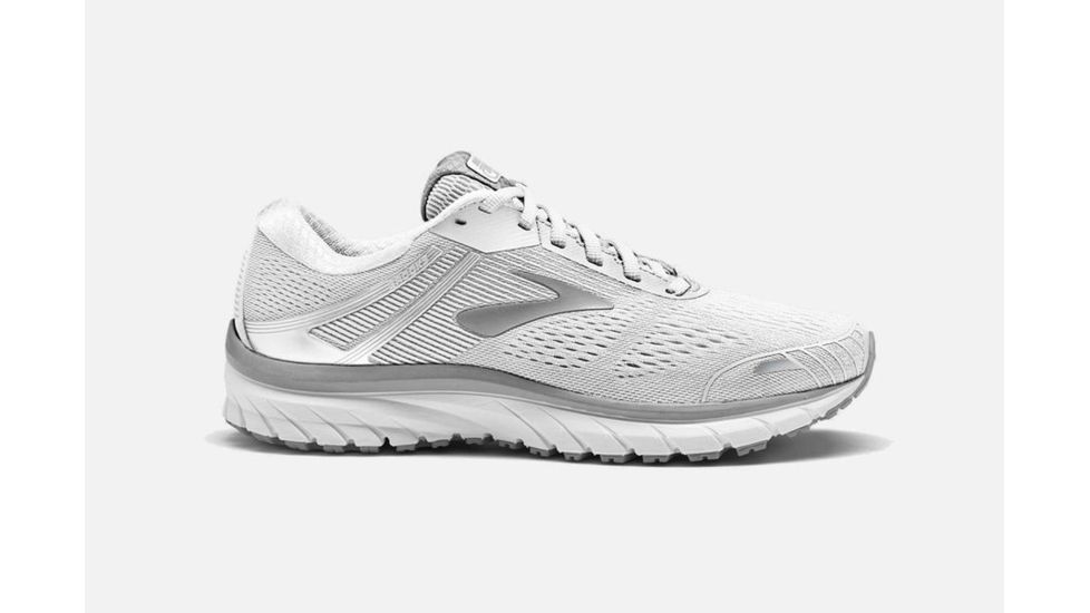 Brooks Adrenaline GTS 18 Womens Road Running Shoes, White/White/Grey, 5 US, Medium, 1202681B146.050