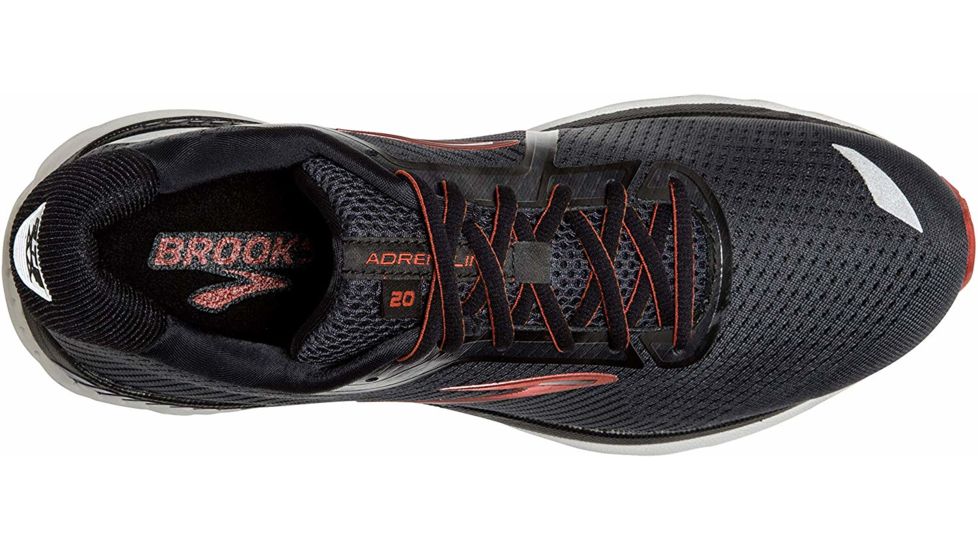 Brooks Adrenaline GTS 20 - Mens, Black/Ebony/Ketchup, Medium, 12.0, 1103071D029.120