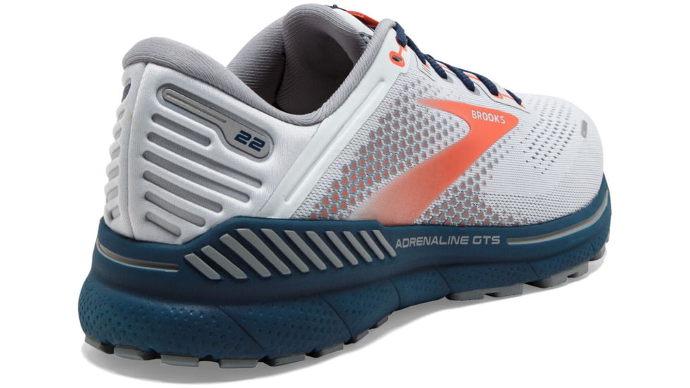Brooks Adrenaline GTS 22 Running Shoes - Mens, Arctic/Red/Titan, 8.0, 1103661D004.080