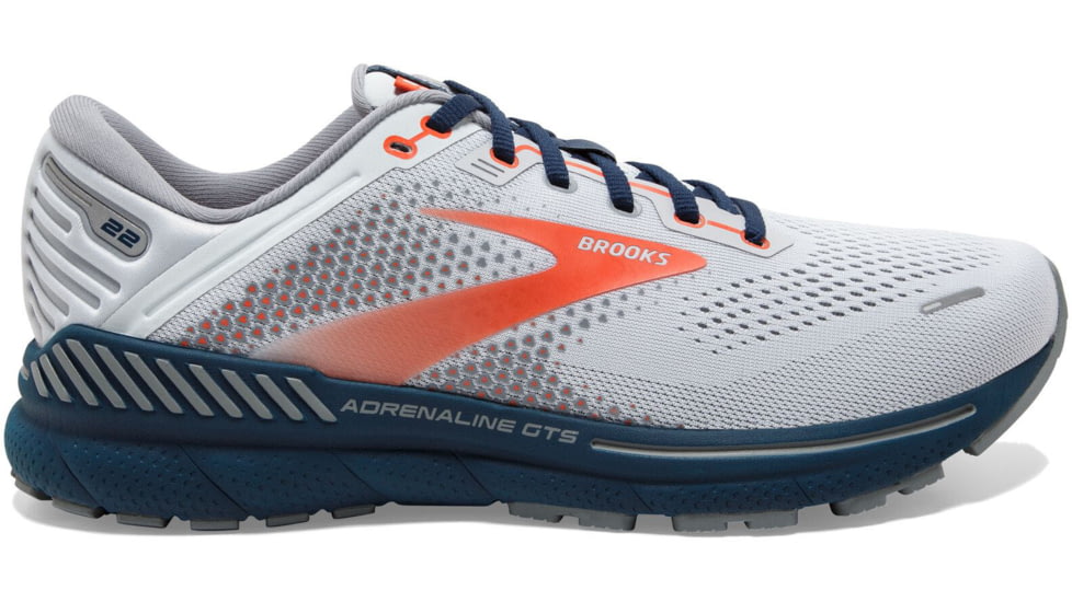 Brooks Adrenaline GTS 22 Running Shoes - Mens, Arctic/Red/Titan, 8.0, 1103661D004.080
