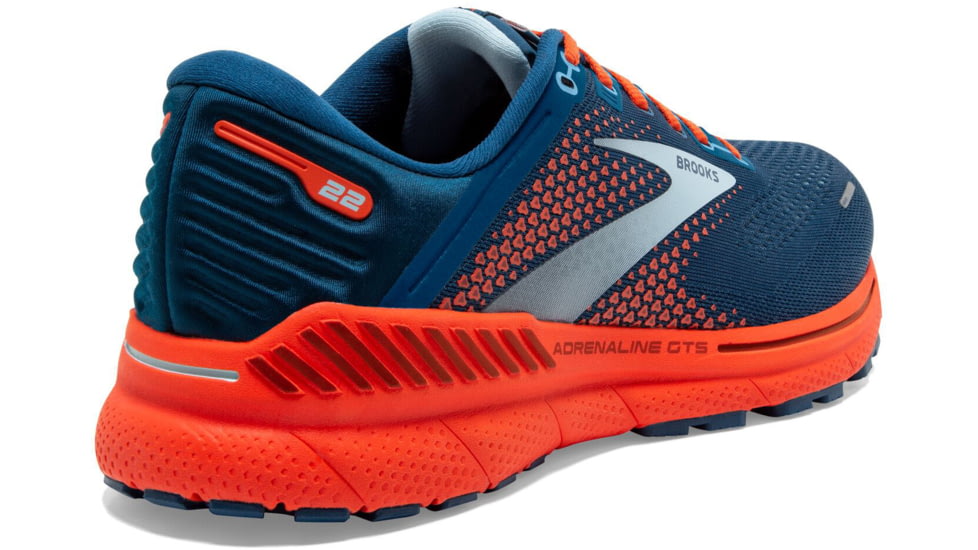 Brooks Adrenaline GTS 22 Running Shoes - Mens, Blue/Light Blue/Orange, 10.0, 1103661D404.100