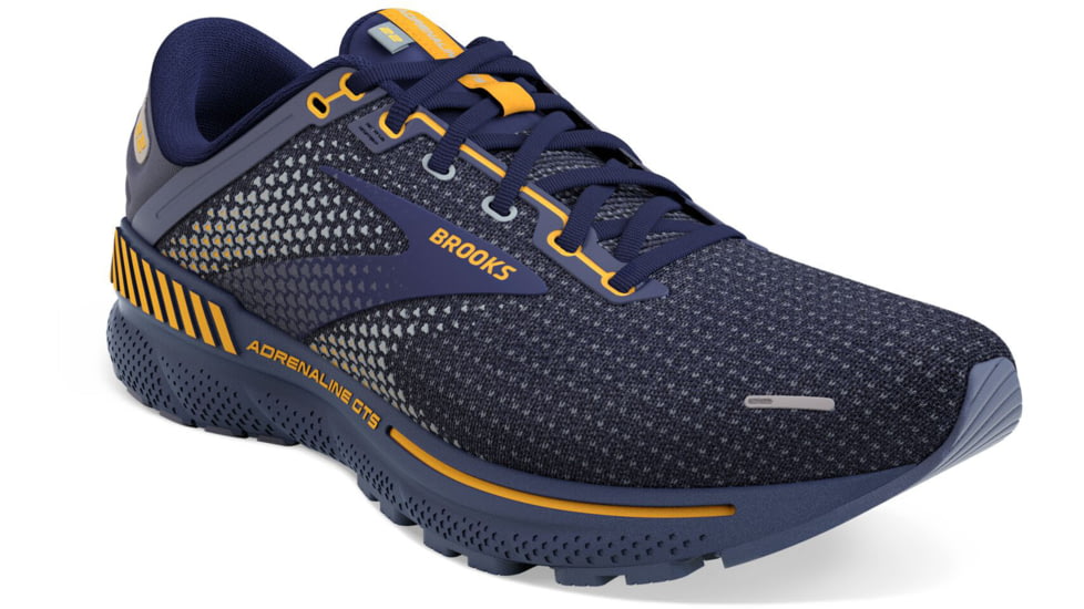 Brooks Adrenaline GTS 22 Running Shoes - Mens, Peacoat/Grey/Sunflower, 11.0, 1103661D438.110