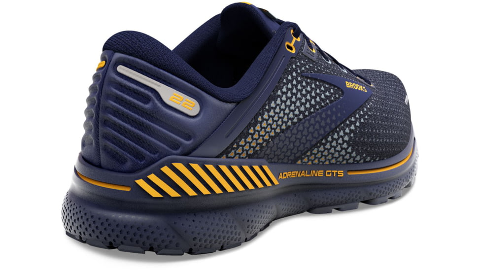 Brooks Adrenaline GTS 22 Running Shoes - Mens, Peacoat/Grey/Sunflower, 11.0, 1103661D438.110