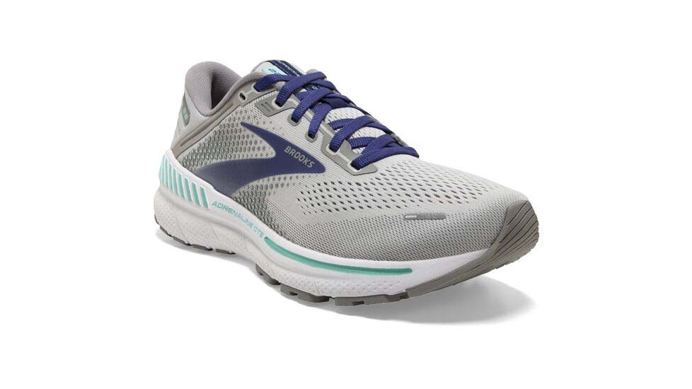 Brooks Adrenaline GTS 22 Running Shoes - Womens, Medium, Alloy/Blue/Green, 6.5, 1203531B045.065
