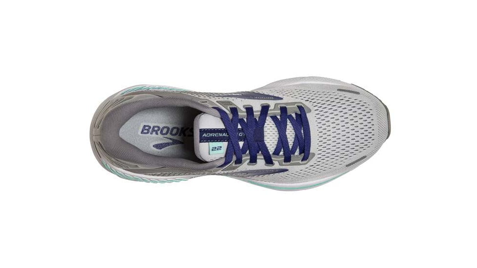 Brooks Adrenaline GTS 22 Running Shoes - Womens, Medium, Alloy/Blue/Green, 6.5, 1203531B045.065