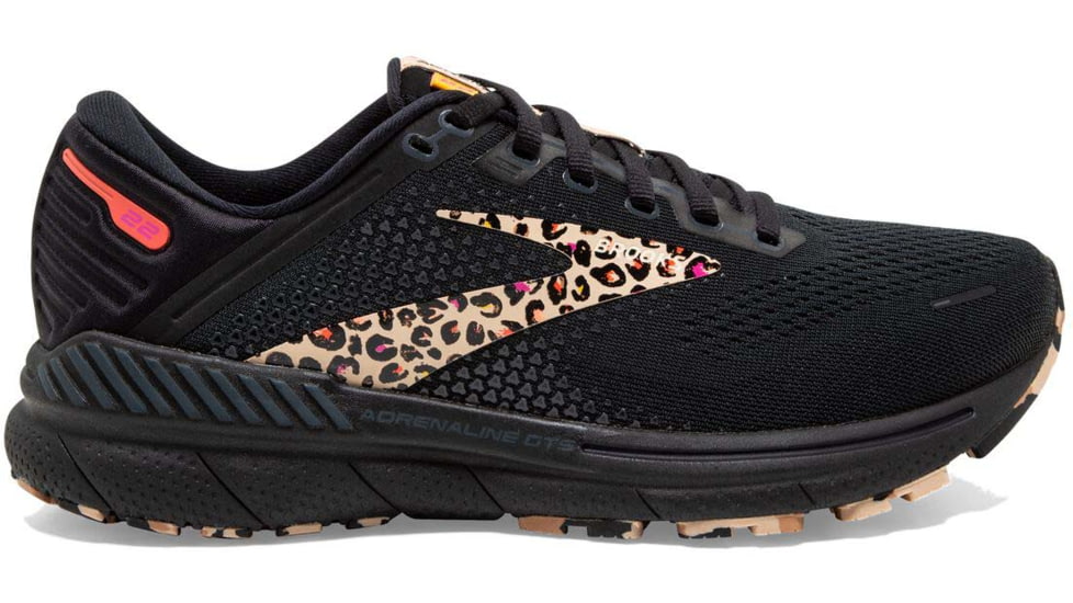 Brooks Adrenaline GTS 22 Running Shoes - Womens, Medium, Black/Ebony/Citrus, 8.5, 1203531B097.085