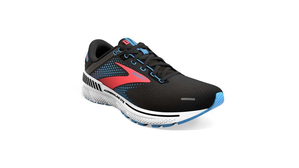 Brooks Adrenaline GTS 22 Running Shoes - Womens, Medium, Black/Lake Blue/Coral, 10.5, 1203531B031.105