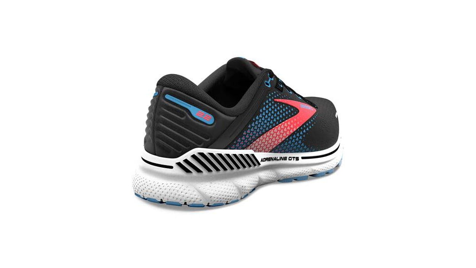 Brooks Adrenaline GTS 22 Running Shoes - Womens, Medium, Black/Lake Blue/Coral, 10.5, 1203531B031.105