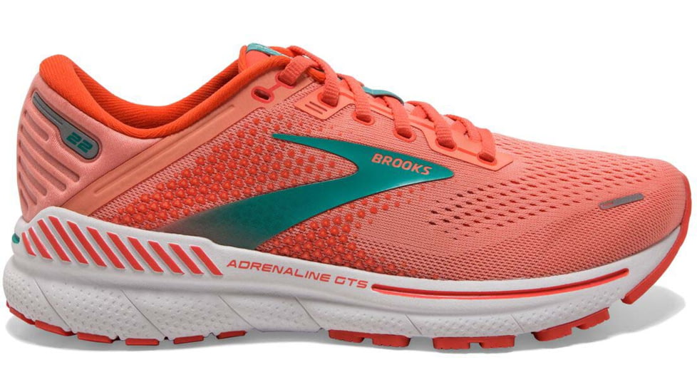 Brooks Adrenaline GTS 22 Running Shoes - Womens, Medium, Coral/Latigo Bay/White, 11.5, 1203531B680.115