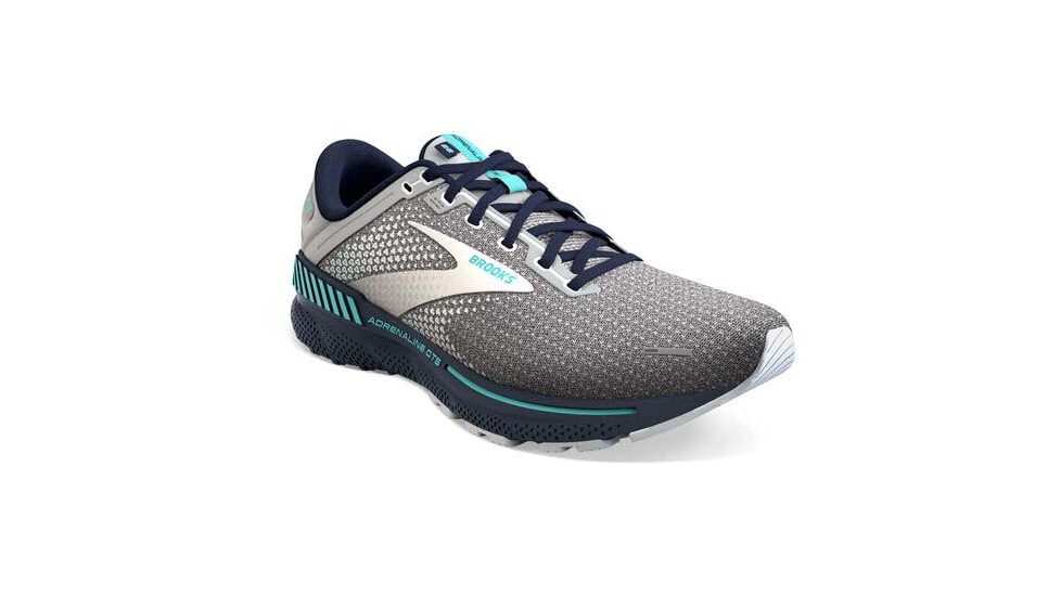 Brooks Adrenaline GTS 22 Running Shoes - Womens, Medium, Grey/Peacoat/Aruba, 10.0, 1203531B036.100
