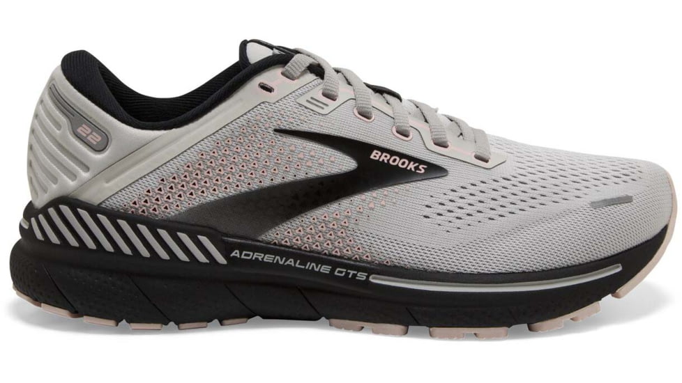 Brooks Adrenaline GTS 22 Running Shoes - Womens, Medium, Grey/Rose/Black, 6.0, 1203531B035.060