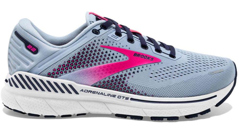 Brooks Adrenaline GTS 22 Running Shoes - Womens, Medium, Kentucky Blue/Peacoat/Pink, 5.5, 1203531B493.055