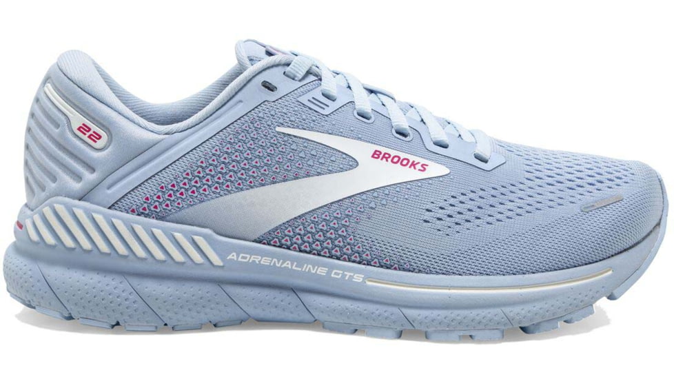 Brooks Adrenaline GTS 22 Running Shoes - Womens, Medium, Kentucky Blue/White/Rose, 5.0, 1203531B427.050