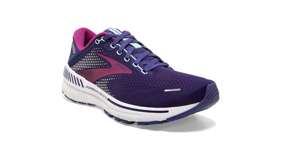 Brooks Adrenaline GTS 22 Running Shoes - Womens, Medium, Navy/Yucca/Pink, 6.0, 1203531B403.060
