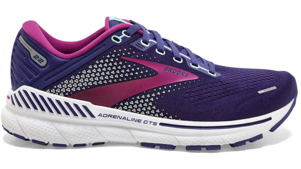 Brooks Adrenaline GTS 22 Running Shoes - Womens, Medium, Navy/Yucca/Pink, 6.0, 1203531B403.060