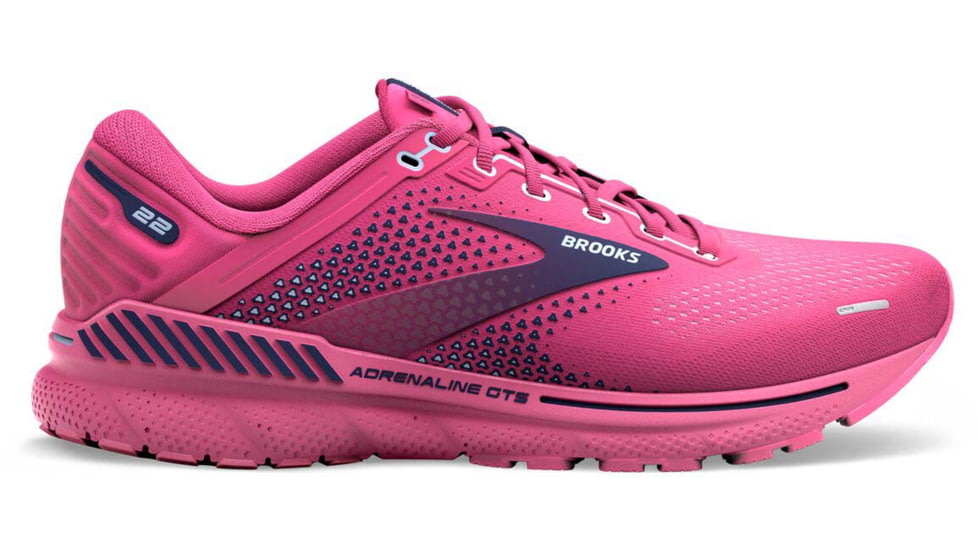 Brooks Adrenaline GTS 22 Running Shoes - Womens, Medium, Rose/Peacoat/Kentucky Blue, 5.0, 1203531B684.050