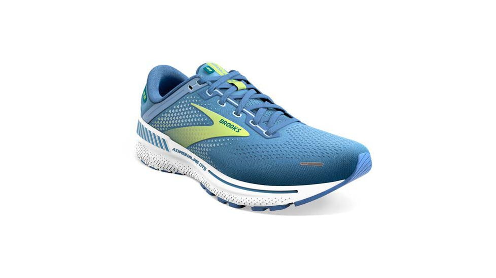 Brooks Adrenaline GTS 22 Running Shoes - Womens, Medium, Silver Lake Blue/Green/White, 7.0, 1203531B415.070